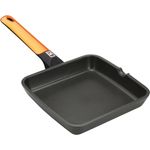 BRA Efficient Orange Glatte Grillpfanne, Aluguss mit Antihaftbeschichtung Teflon-Platinum-Plus“ 22 cm orange