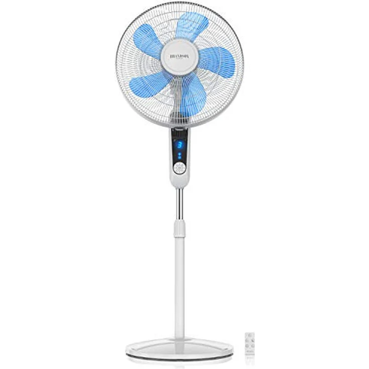 Brandson Standventilator Silent mit Fernbedienung und Display - mobiler Lüfter - Oszillation 80° -