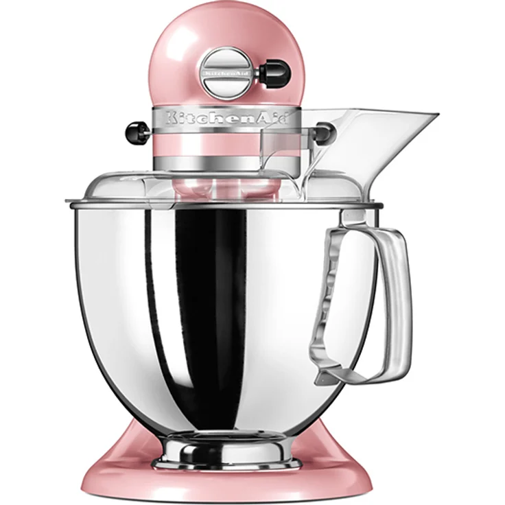 KitchenAid Artisan 5KSM175PSESP Küchenmaschine mit Direktantrieb, 300W, 4,8 L Edelstahlschüssel, inkl. 3 L polierte Schüssel, Spritzschutz, 10 Geschwindigkeiten, seidenpink, Serie: 5KSM175PS – Bild 3