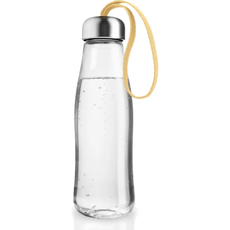 Eva Solo GlasTrinkflasche Lemon, Wasserflasche, Trinkflasche, Edelstahl, Kunststoff, Nylon, Gelb, 500 ml, 575044