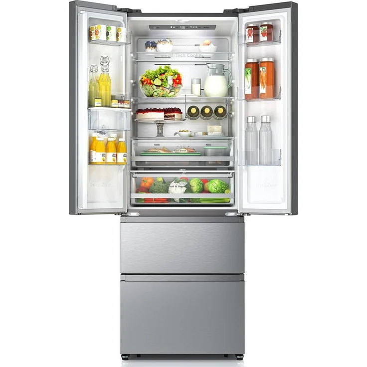 Hisense RF632N4WIE French-Door-Kühlschrank, freistehend, silber, Höhe 200 cm, Breite 70 cm – Bild 2