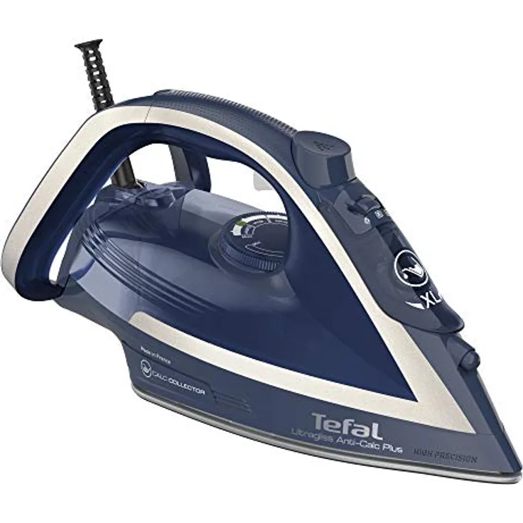 Tefal FV6830 Ultragliss Anti-Kalk Plus Dampfbügeleisen, 2800, Blau-Weiß