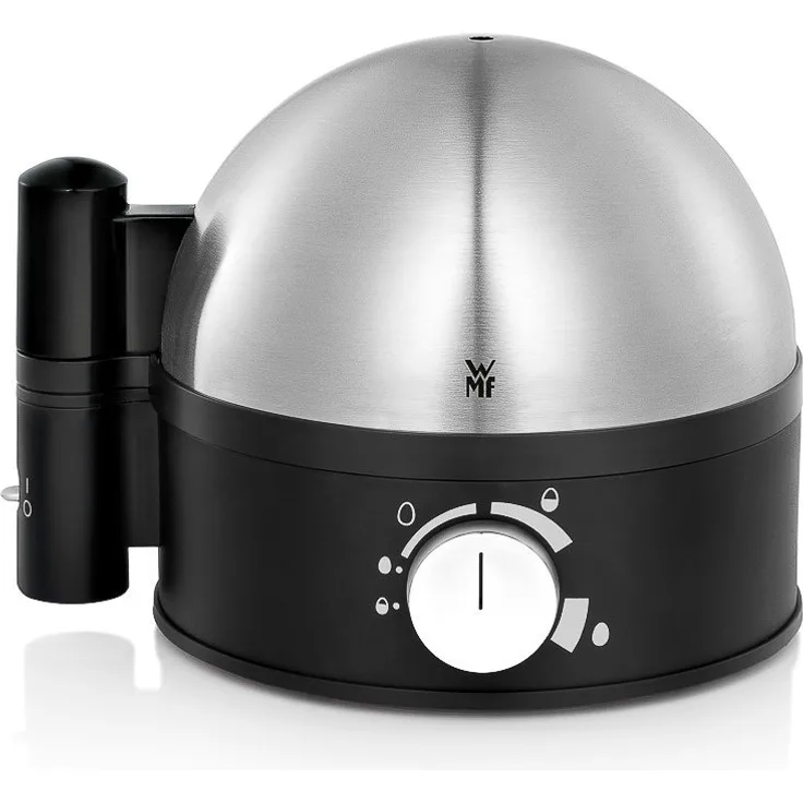 WMF Stelio Eierkocher, für 1-7 Eier, 350 W, mit Härtegradeinstellung, Eierhalter, Messbecher mit Eipick, edelstahl matt