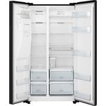 Hisense RS694N4TFE Side-by-Side-Kühlschrank, freistehend, schwarz, Wassertank, 562L, Display
