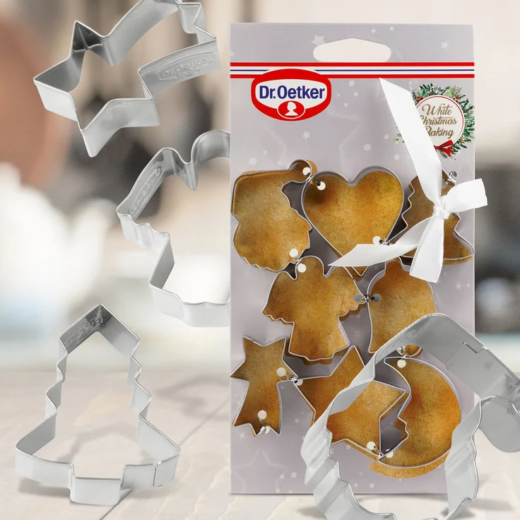 Dr. Oetker Ausstecher-Set Weihnachten, Ausstechformen für Plätzchen, Kekse und Fondant, Plätzchenformen für Weihnachten, Keksausstecher aus Edelstahl (Farbe: Silber), Menge: 1 x 8er Set: Tests, Infos & Preisvergleich
