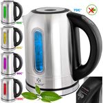 KESSER Wasserkocher 2200W 1,7L, Edelstahl, Kalkfilter, edelstahl