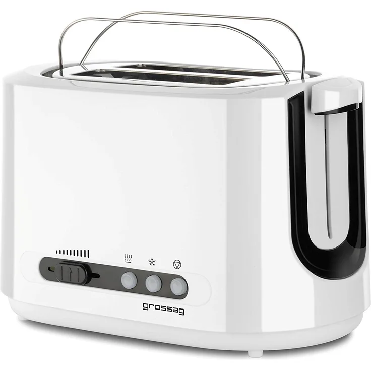 grossag TA 70.00 2-Scheiben-Toaster, 850W, Brotzentrierung, Kontrollleuchte, Kunststoff, weiß