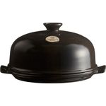 Emile Henry ? Brotform aus Keramik, 33,5 x 28,5 x 16,5 cm Kohle