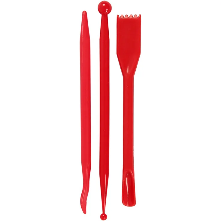 Modellierwerkzeug L 14,5 cm rot 3asstd