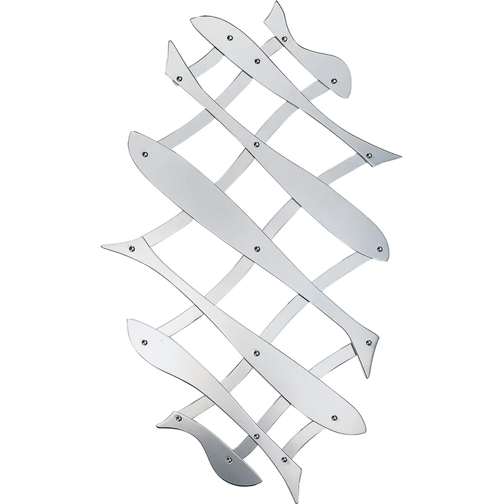 Alessi Pescher DUL03 Ausziehbarer Topfuntersatz, Edelstahl, silber, 2 x 30 x 7 cm, Einheiten, 1.0