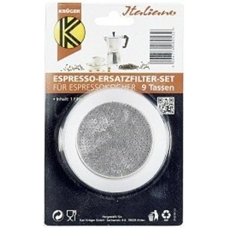 Karl Krüger 506S 1 Filter u. 3 Dichtr. f. Espressok 9 T, Silikon, Weiß