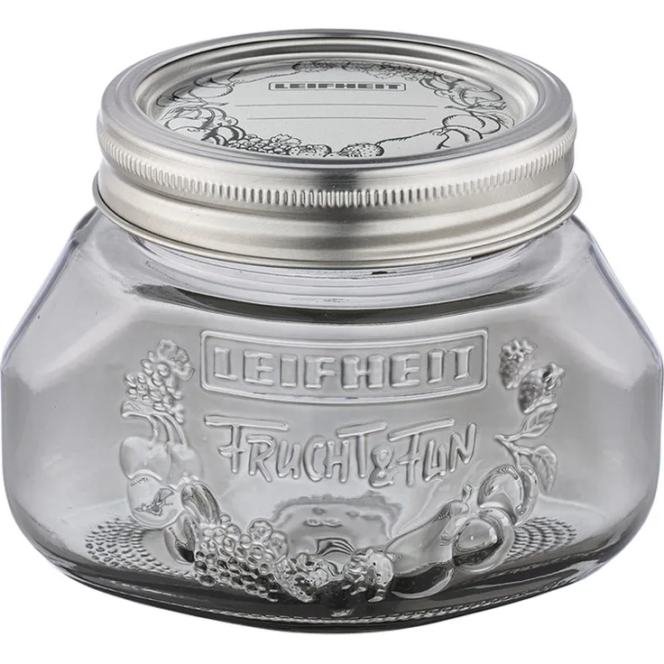 Leifheit 36315 Vorratsglas, Glas, grau, 12,5 x 9 x 9,5 cm