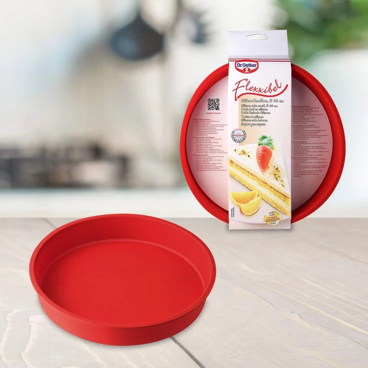 Dr. Oetker Rundform Ø 26 cm Flexxibel, Obstkuchenform aus Silikon, Tortenbodenform für eindrucksvolle Kreationen, hochwertige Silikon-Kuchenform, Menge: 1 Stück – Bild 3