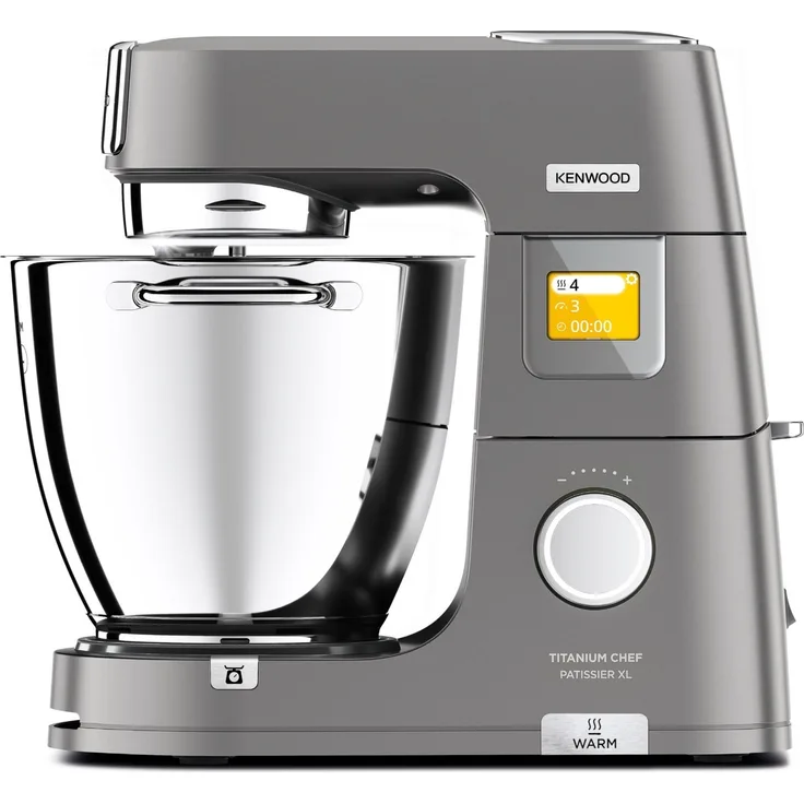 Kenwood KWL90.244SI Titanium Chef Patissier Küchenmaschine mit integrierter Waage, 1400W, DuoBowls - 5 Liter und 7 Liter, 13 Geschwindigkeiten, silber, Serie: Titanium Chef