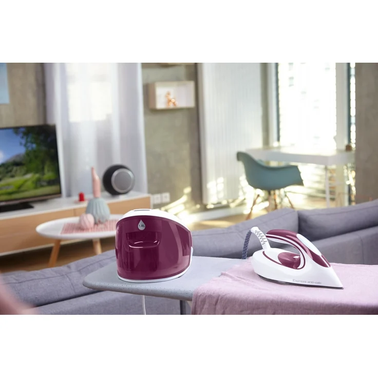 Tefal SV8054 Express Anti-Calc Dampfbügelstation, 2800 Watt, weiß-lila, 1,8 l, Verriegelungs-System, Durilium AirGlide, Abschalt-Automatik, weiß, lila – Bild 6