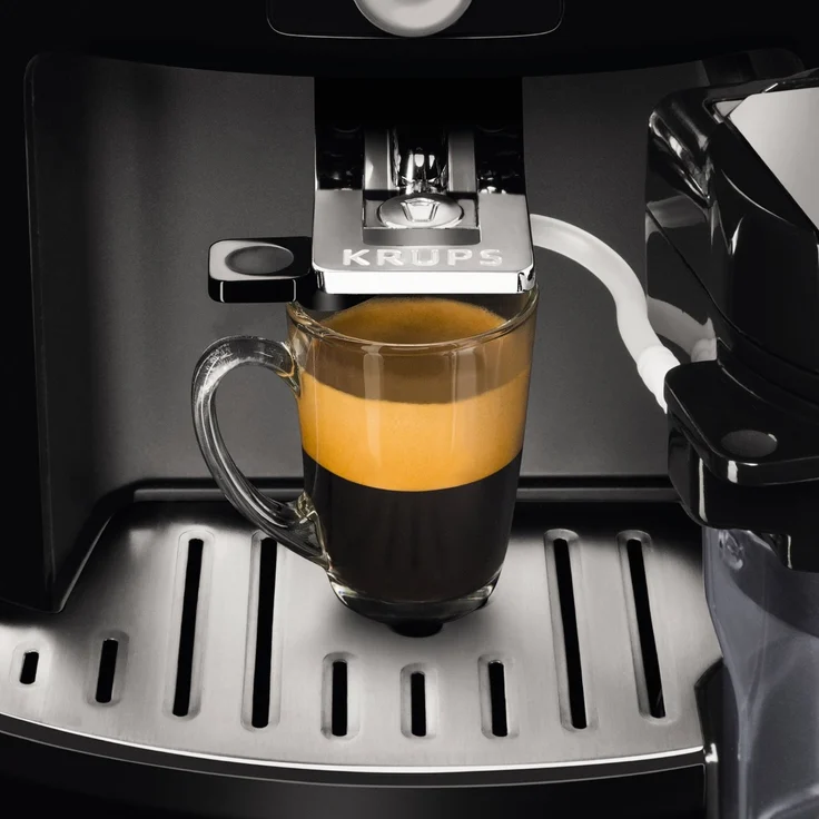 KRUPS EA8298 Kaffeevollautomat mit integriertem Mahlwerk, Latt'Espress One-Touch-Funktion (1,7 l, 15 bar, LC Display, Cappuccinatore) schwarz – Bild 2