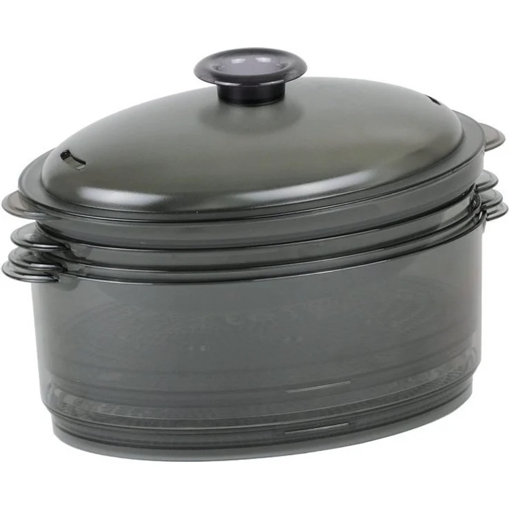 ROMMELSBACHER Dampfgarer DGS 855 - 6 Programme, Warmhaltefunktion, 99 Minuten Zeitschaltuhr, 3 Dampfeinsätze, 1,1 Liter Wassertank, elektronische Wasserstandskontrolle, 825 W, weiß-schwarz – Bild 3