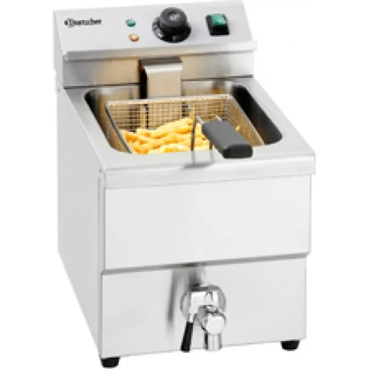 Bartscher A150307 Imbiss I Fritteuse, 8 L Fassungsvermögen, grau, 3250 Watt