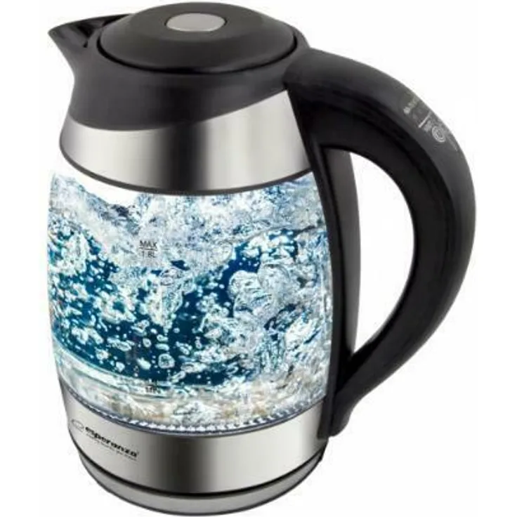 Esperanza EKK026 Wasserkocher 1,7 l 2200 W Schwarz - Transparent Glas - Kunststoff 