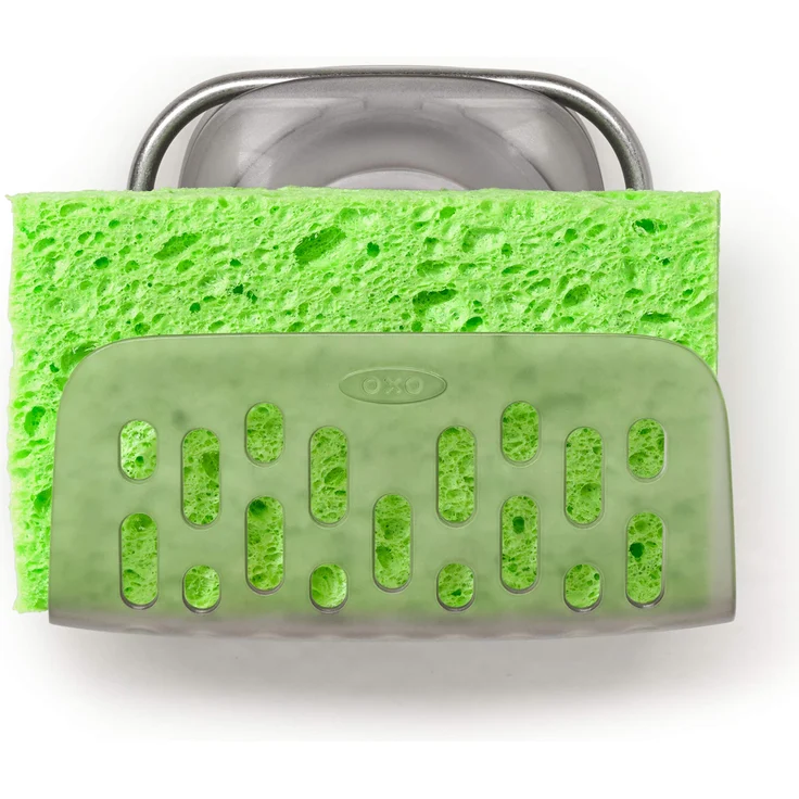 OXO Good Grips 13273500 Stronghold Suction Sponge Holder Schwammhalter, Plastic, grau – Bild 1