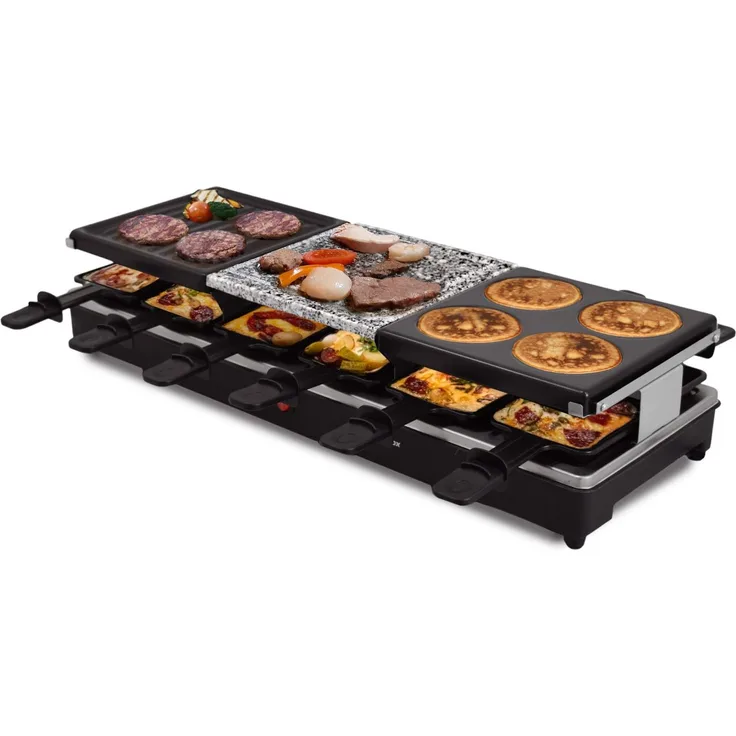 Syntrox Raclette-Grill Oberwil mit geteilten Platten