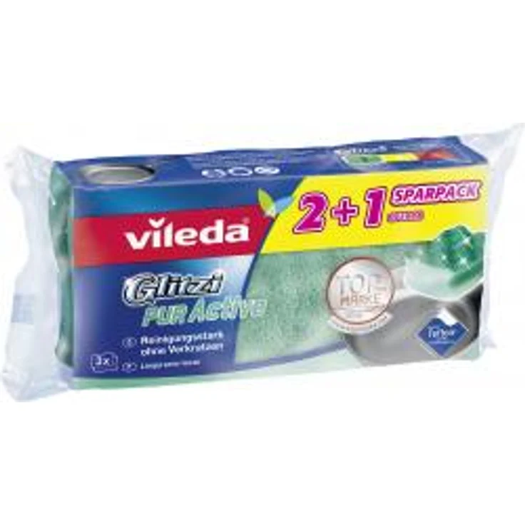 Vileda Glitzi PurActive Reinigungsschwamm, 3er Pack