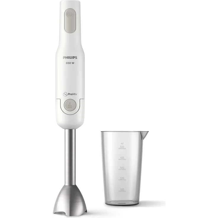 Philips ProMix Stabmixer HR2534-00 (650 W, Spritzschutz, inkl. Messbecher) weiß, Metall – Bild 1