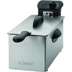 Bomann FR 2264 CB Edelstahl-Fritteuse mit Kaltzonentechnik, 3 L, 2000 W, Edelstahl-Heizspirale herausnehmbar
