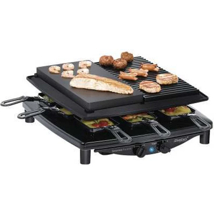 Steba RC 4 Plus Raclette-Grill, 29 x 29 cm, antihaftbeschichtet, 1450 Watt, für 4 Personen, schwarz, edelstahl – Bild 2
