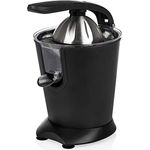 Princess Black Steel Zitruspresse - professioneller Hebelarm, 160 Watt, Antirutschfüße, Universalaufsatz für Zitrusfrüchte, Fließstopfunktion, 120 U-min, 201853