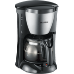 SEVERIN KA 4805 Kaffeemaschine (Für gemahlenen Filterkaffee, 4 Tassen, Inkl. Glaskanne) edelstahl-schwarz