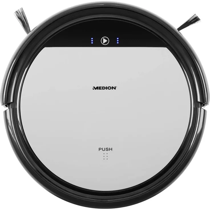 Medion MD 18500 Saugroboter, 90 min Laufzeit, beutellos, virtuelle Barriere, schwarz