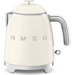 Smeg KLF05CREU Wasserkocher Mini 50's Style, 1400W, 0,8 L, Kunststoff, Wasserstandsanzeige, creme