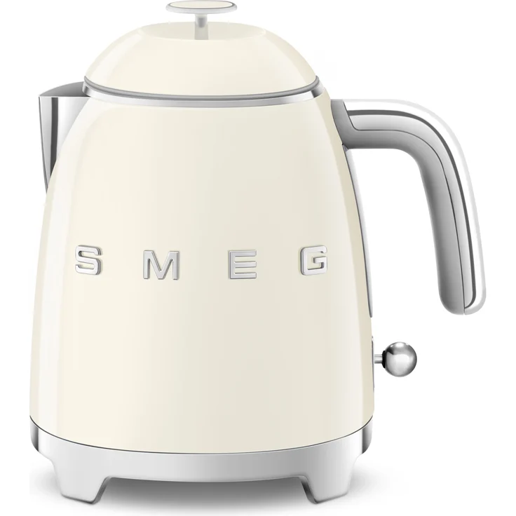 Smeg KLF05CREU Wasserkocher Mini 50's Style, 1400W, 0,8 L, Kunststoff, Wasserstandsanzeige, creme – Bild 1