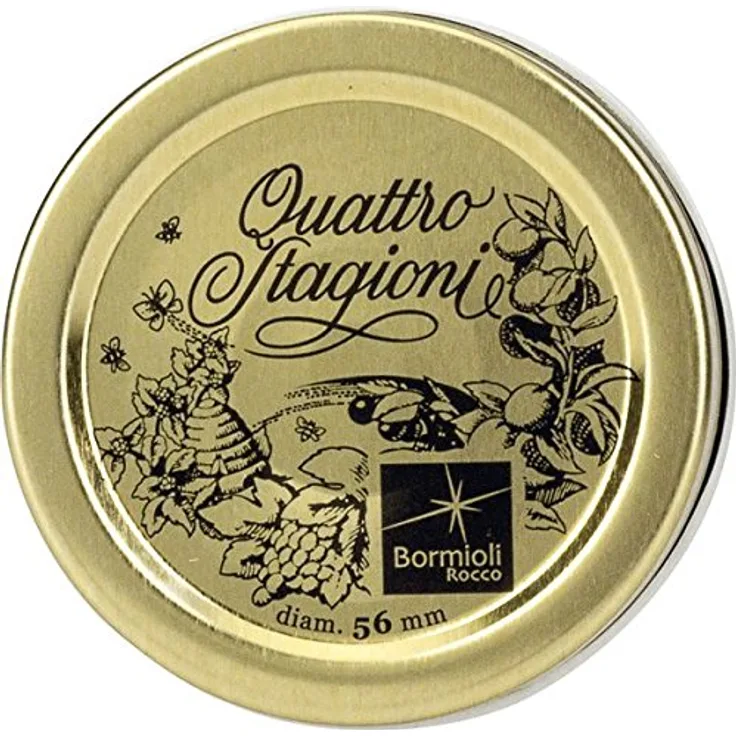 Bormioli Rocco Ersatzdeckel mit Twist-Off Verschluss - Motiv: ''Quattro Stagioni'' - TO 56 mm - 3 Stück