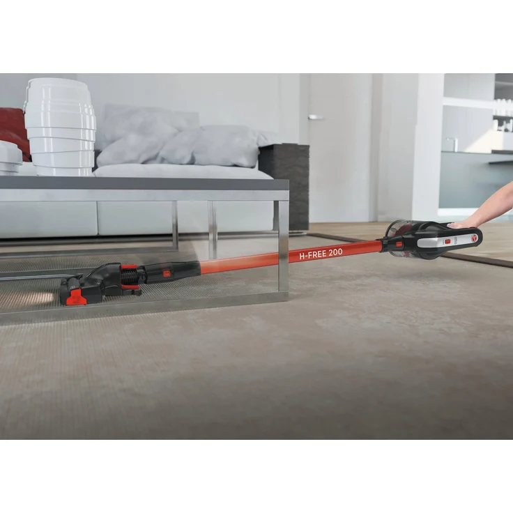 Hoover HF122RH H Free 100 HF122RH Handstaubsauger, 40 min Akkubetrieb, Zyklon-Technik, LED-Frontlicht, orange-schwarz – Bild 7