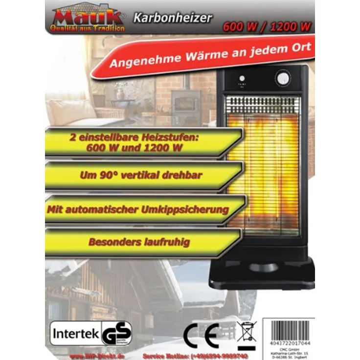 Mauk Karbonheizer 1200 W 90 drehbar, 1704, Heizstrahler