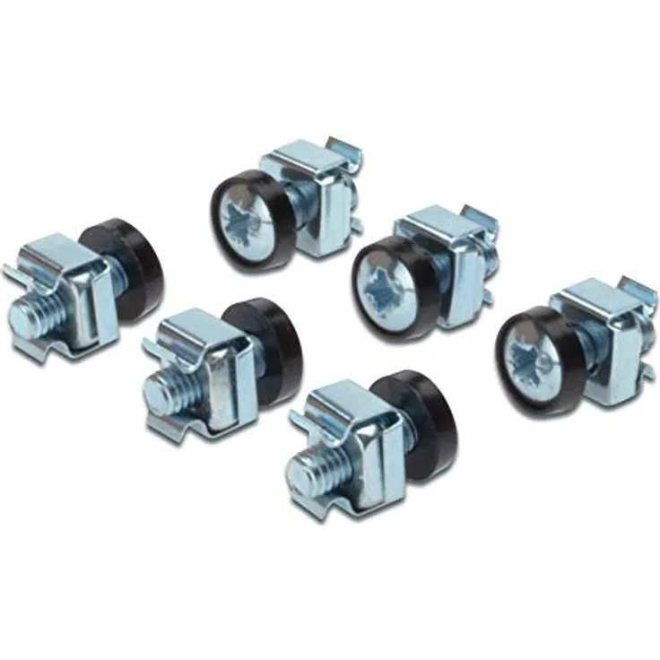 PremiumCord Rack-Montagesatz, 50 x M6-Schraube, 50 x Mutter, 50 x Kunststoffscheibe