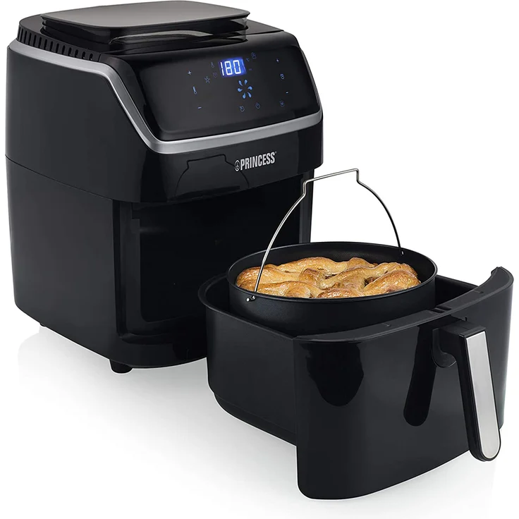 Princess 182080 Dampf-Fritteuse, Heißluftfritteuse, ohne Öl, 1700W, 6,5 L, Touchscreen, schwarz – Bild 3