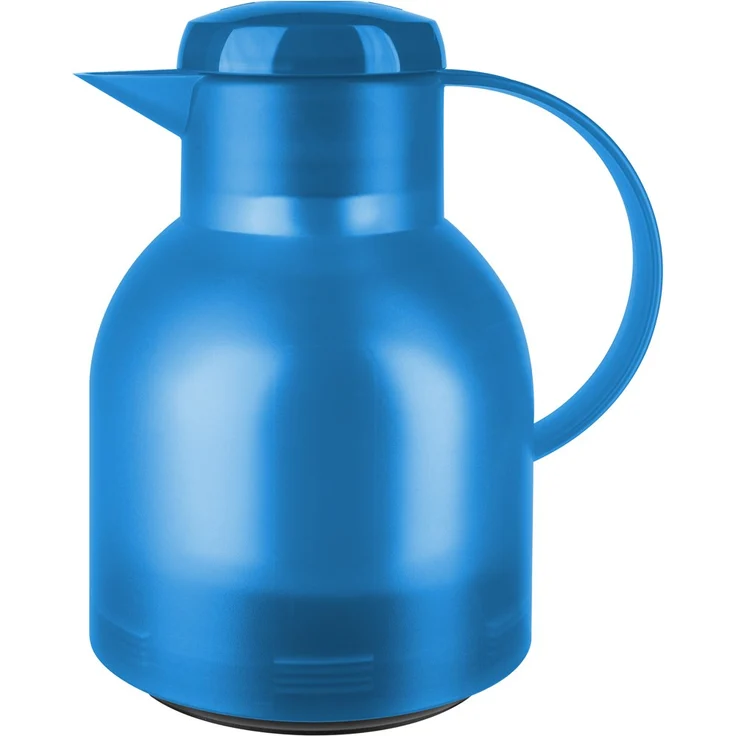 Emsa 509819 Samba Isolierkanne (1 Liter, Quick Press Verschluss, 12h heiß, 24h kalt) azurblau – Bild 1