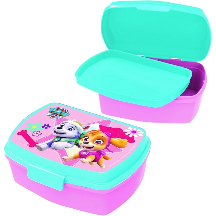 POS 29226088 - Brotdose Promo mit Einsatz im beliebten Paw Patrol Design, ca. 17 x 13,5 x 5, 5 cm, aus Kunststoff, bpa- und phthalatfrei, ideal für das Pausenbrot, für Jungen und Mädchen