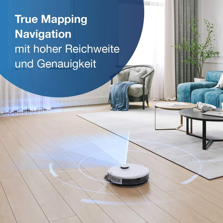 Ecovacs Deebot N8 Pro Saugroboter mit Wischfunktion, True Mapping und TrueDetect 3D Technologie, 110 min Akkubetrieb, 2.600 Pa Saugleistung – Bild 10