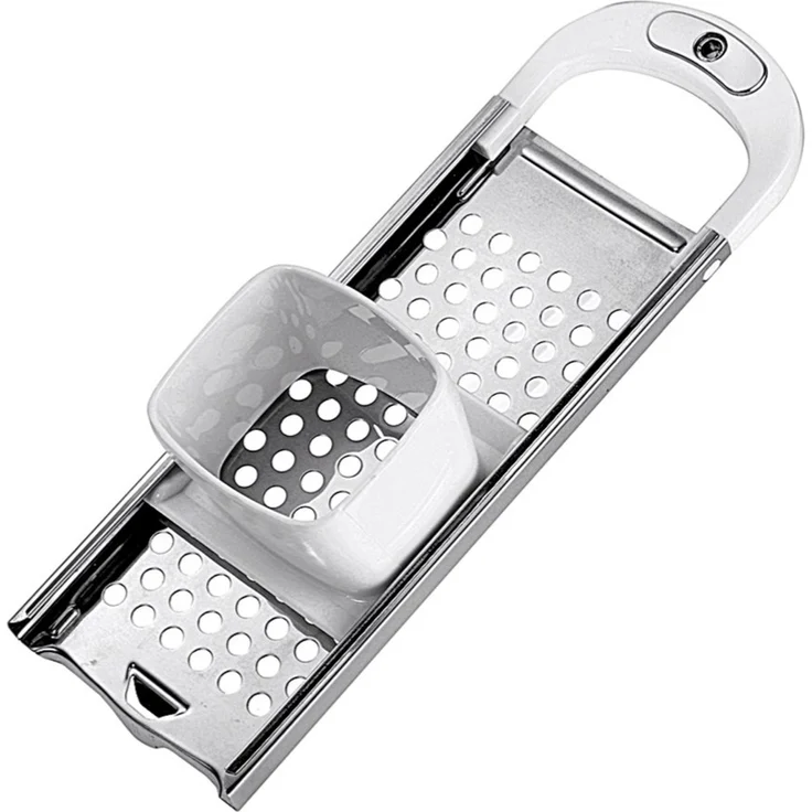 Westmark Spätzlehobel mit Teigschlitten, Spätzlereibe für Topfdurchmesser bis zu 24 cm, Rostfreier Edelstahl-Kunststoff, Knöpfle, Weiß-Silber, 61122270