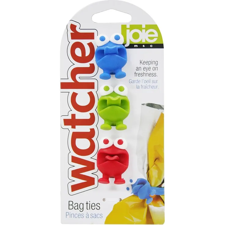Joie 49505 Ties Tüten-Verschlussbänder Bag Watcher 3er Set, Kunststoff, Bunt