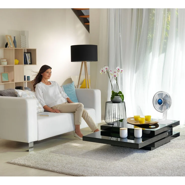 Rowenta VU2730 Turbo Silence Extreme+ Tischventilator, 40 Watt, automatische Oszillation, weiß-blau – Bild 6