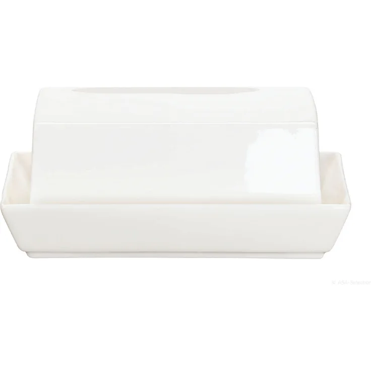 ASA Butterdose, Porzellan, Weiß, 15.7 x 12.8 x 8 cm