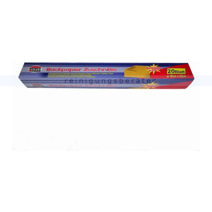 Backpapier Reinex Zuschnitte 38 x 42 cm zum backen von Plätzchen, Pizza,Kuchen