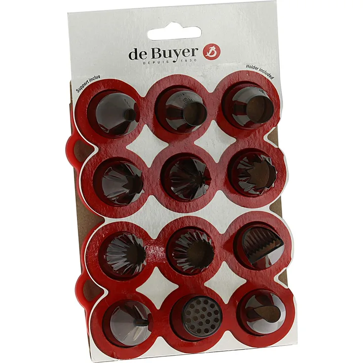 De Buyer 4150.04 - Mix-Set: 12 Tritan Stecknüsse und Halterung