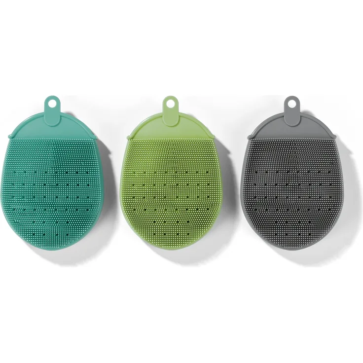 CLEANmaxx Reinigungshandschuh Silikon 3er-Set in Grau,Grün,Türkis