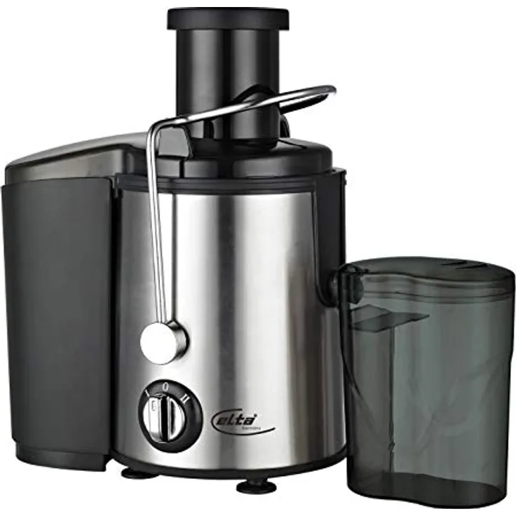 Elta Entsafter PJ-450 (0,8L, 350W, Edelstahlsieb, Micro-Filter, 2 Geschwindigkeiten, Silber-Edelstahl)